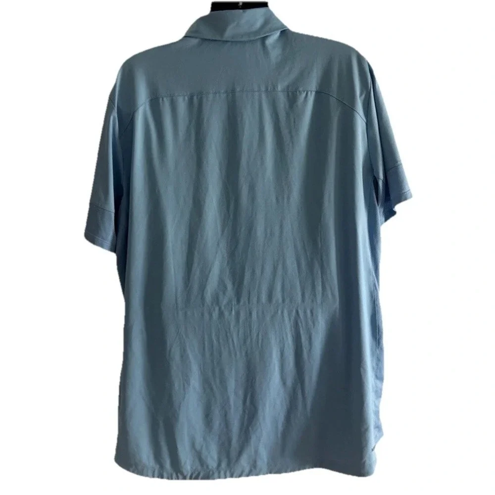 Adidas Golf Polo Shirt Blue Short Sleeve Men Sz‎ 2XL Union Pines HS Vikings Logo